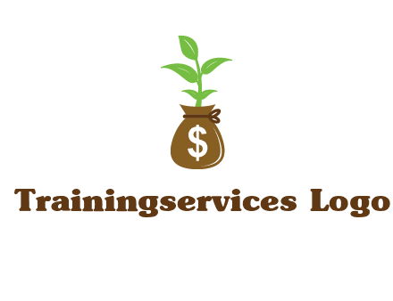 money bag with plant