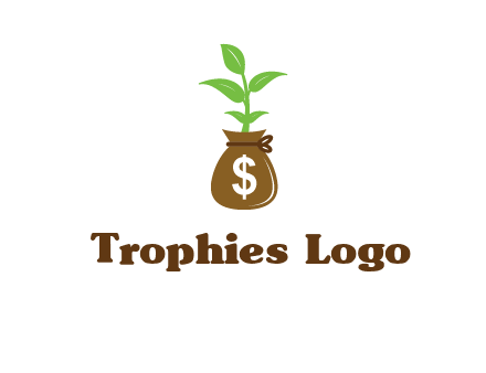 money bag with plant