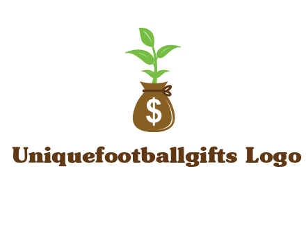 money bag with plant