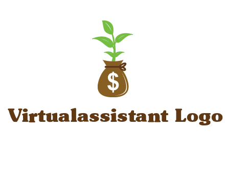 money bag with plant