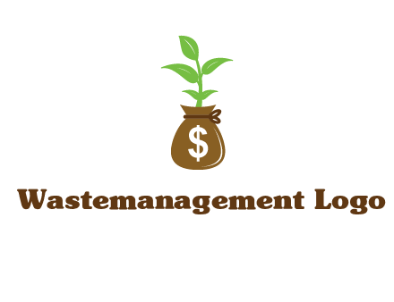 money bag with plant