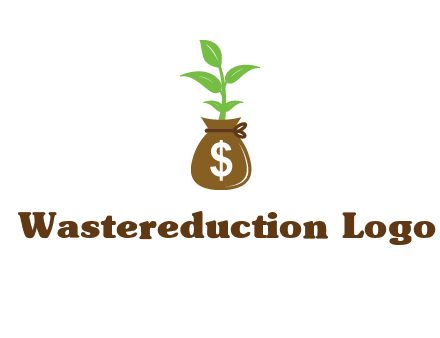 money bag with plant