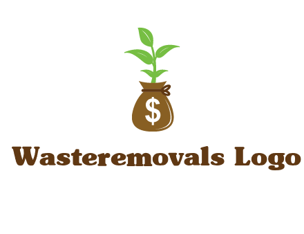 money bag with plant