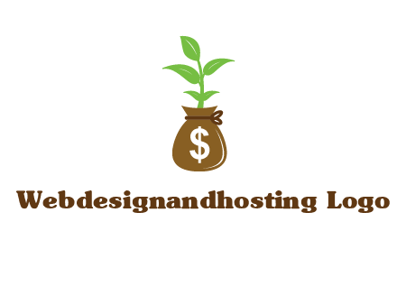 money bag with plant