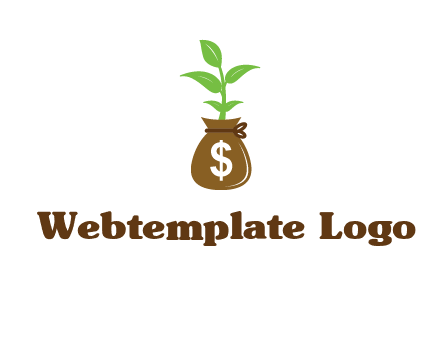 money bag with plant
