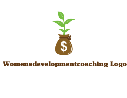 money bag with plant