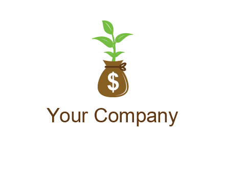 money bag with plant