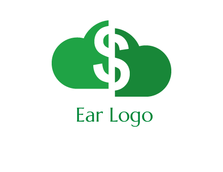 cloud shape with dollar logo