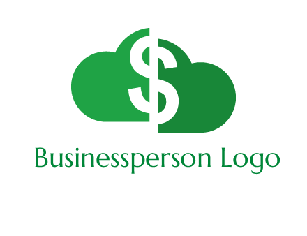 cloud shape with dollar logo