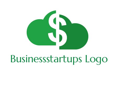 cloud shape with dollar logo