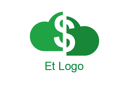cloud shape with dollar logo