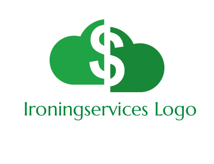 cloud shape with dollar logo