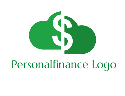 cloud shape with dollar logo