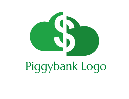 cloud shape with dollar logo