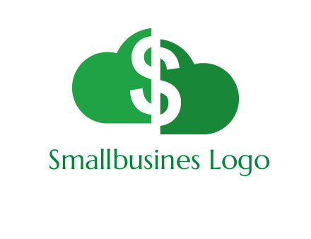 cloud shape with dollar logo