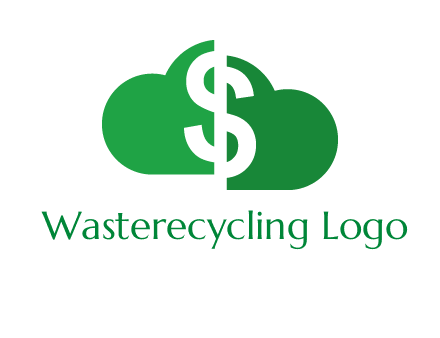 cloud shape with dollar logo