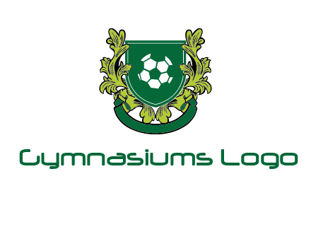 green leaf and football shield logo