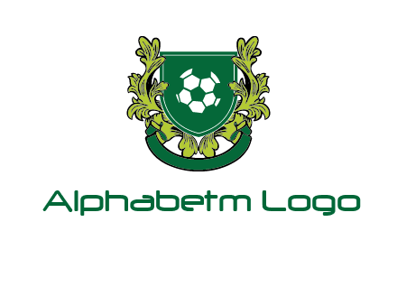 green leaf and football shield logo