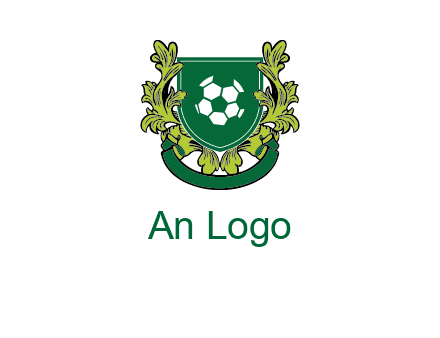 green leaf and football shield logo