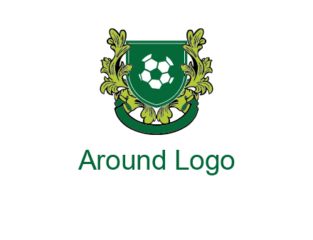 green leaf and football shield logo
