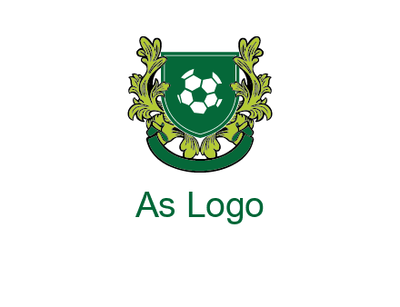 green leaf and football shield logo