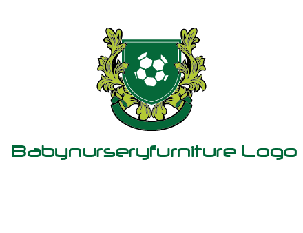 green leaf and football shield logo