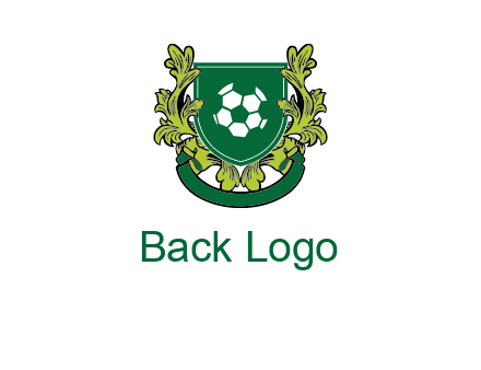green leaf and football shield logo