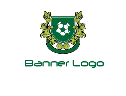 green leaf and football shield logo