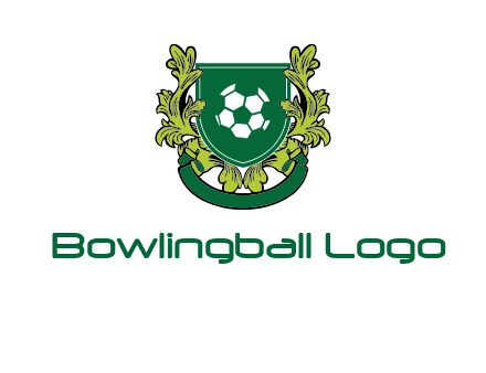 green leaf and football shield logo