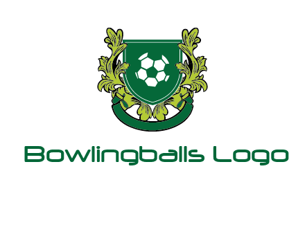 green leaf and football shield logo