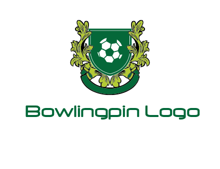green leaf and football shield logo