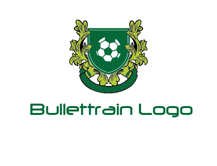 green leaf and football shield logo