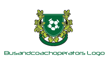 green leaf and football shield logo