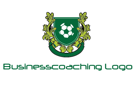 green leaf and football shield logo