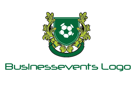 green leaf and football shield logo