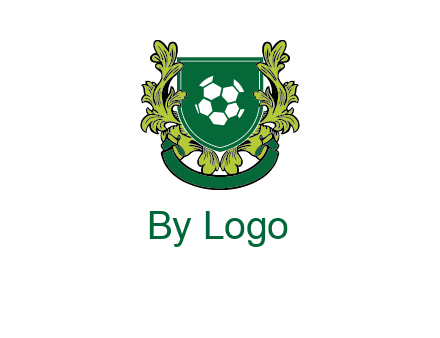 green leaf and football shield logo
