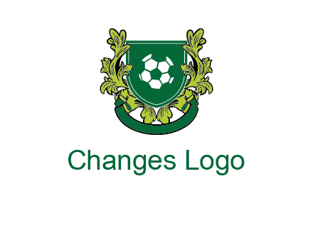green leaf and football shield logo