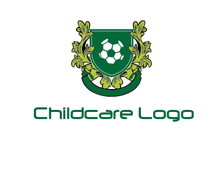 green leaf and football shield logo