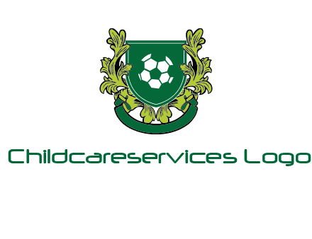 green leaf and football shield logo