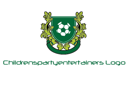 green leaf and football shield logo