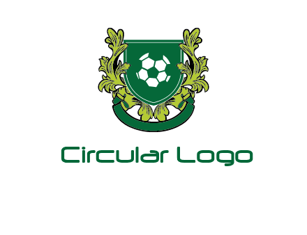 green leaf and football shield logo