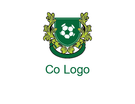 green leaf and football shield logo