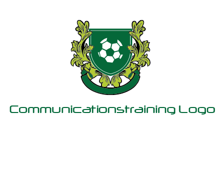 green leaf and football shield logo