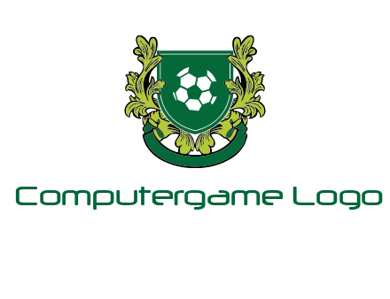 green leaf and football shield logo