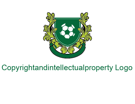 green leaf and football shield logo