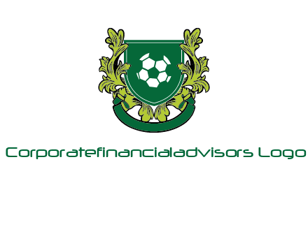 green leaf and football shield logo