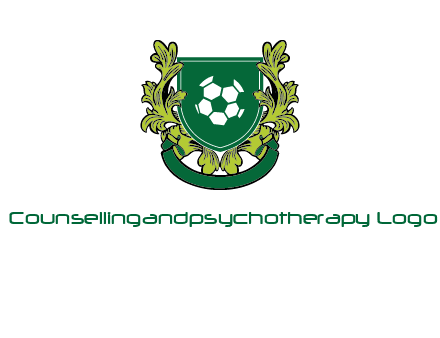 green leaf and football shield logo
