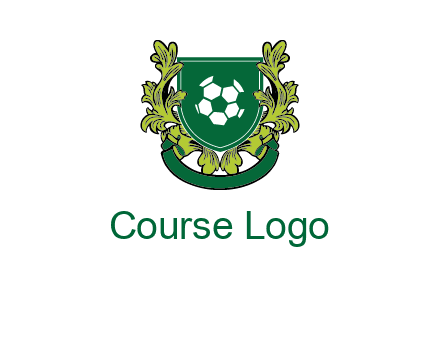 green leaf and football shield logo