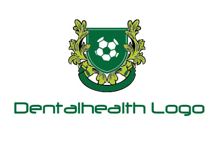 green leaf and football shield logo