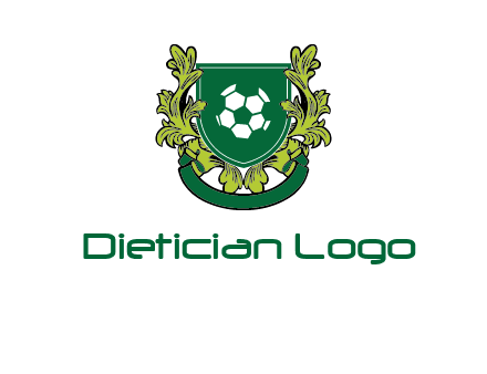 green leaf and football shield logo
